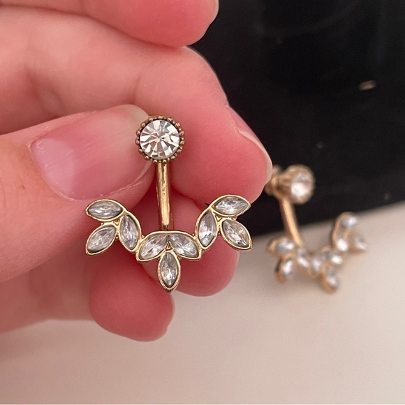 Vintage Gold Tone Fall Autumn Leaf Cottage Core Fairy Whisigoth Dangle Earrings - Picture 9 of 9